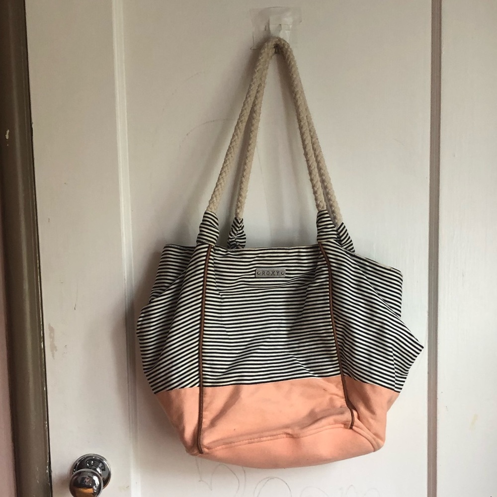 Roxy striped tote